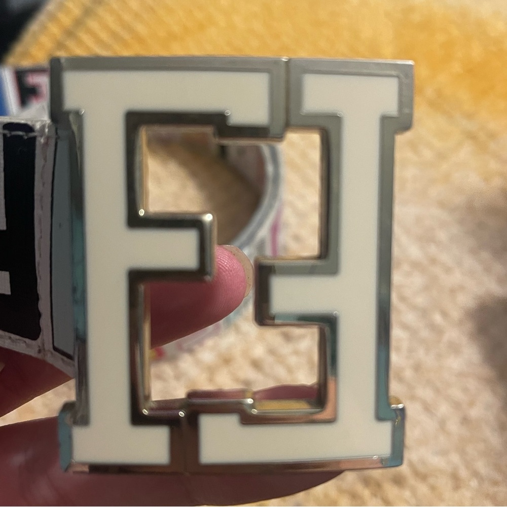 White/ Multi Colored Fendi Belt 48/ 120